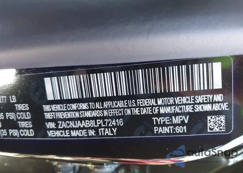 2020 Jeep Renegade Jeepster Fwd from USA, damaged, VIN ZACNJAAB8LPL72416